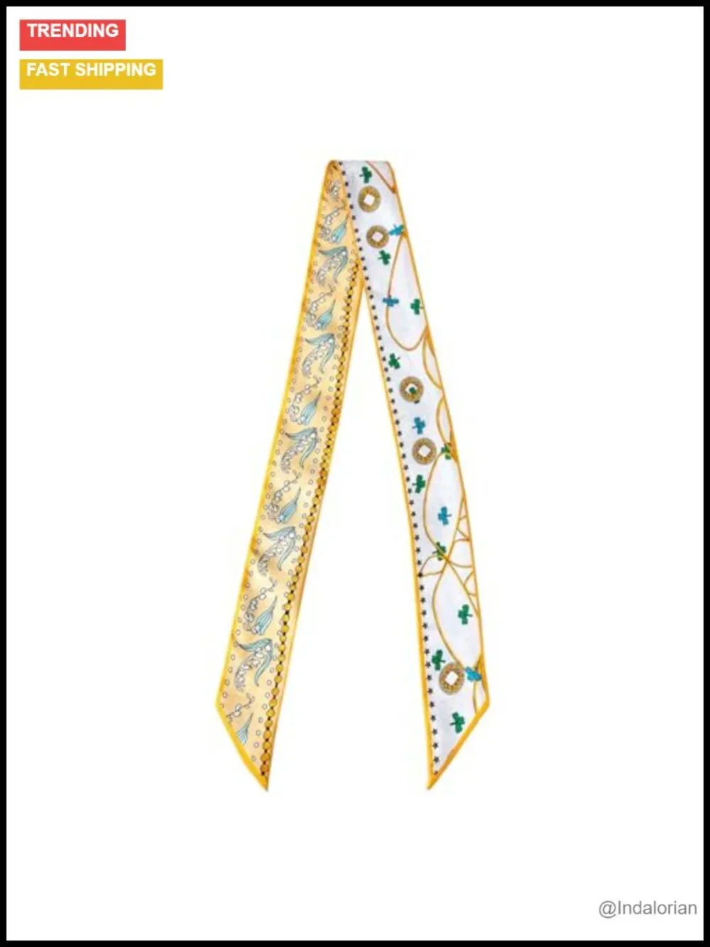100% Mulberry Silk Scarf - Handbag Wrap Hair Ribbon Neckerchief Tie